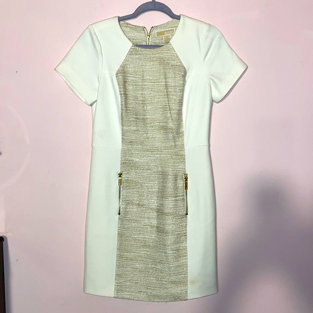 Michael kors beige gold dress size 4